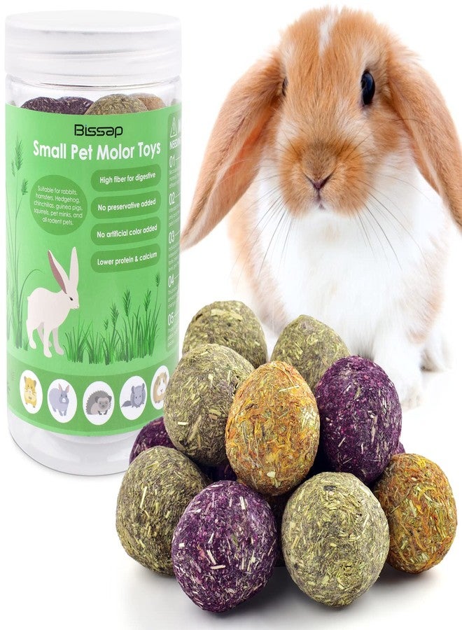 Bissap Bunny Chew Toys 15PCS, 100% Natural Flowers Flavored Timothy Hay Balls Rabbit Chew Treats for Hamster Guinea Pigs Rats Chinchillas Gerbils and Other Small Animals Teeth Care - Image 1